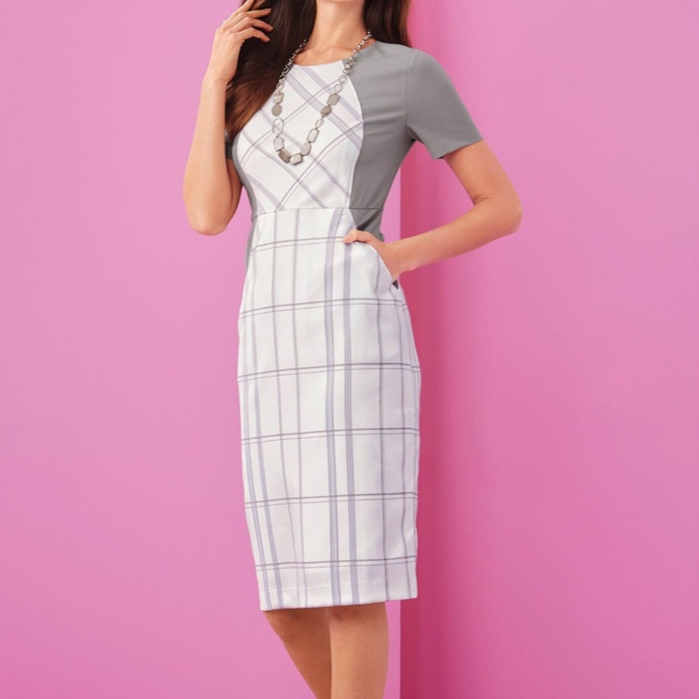 Metrostyle Windowpane Pocket Dress